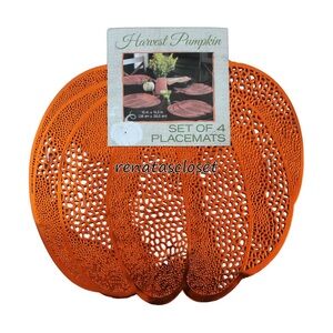 Benson Mills 4-Pc Harvest Pumpkin Placemat Set NWT